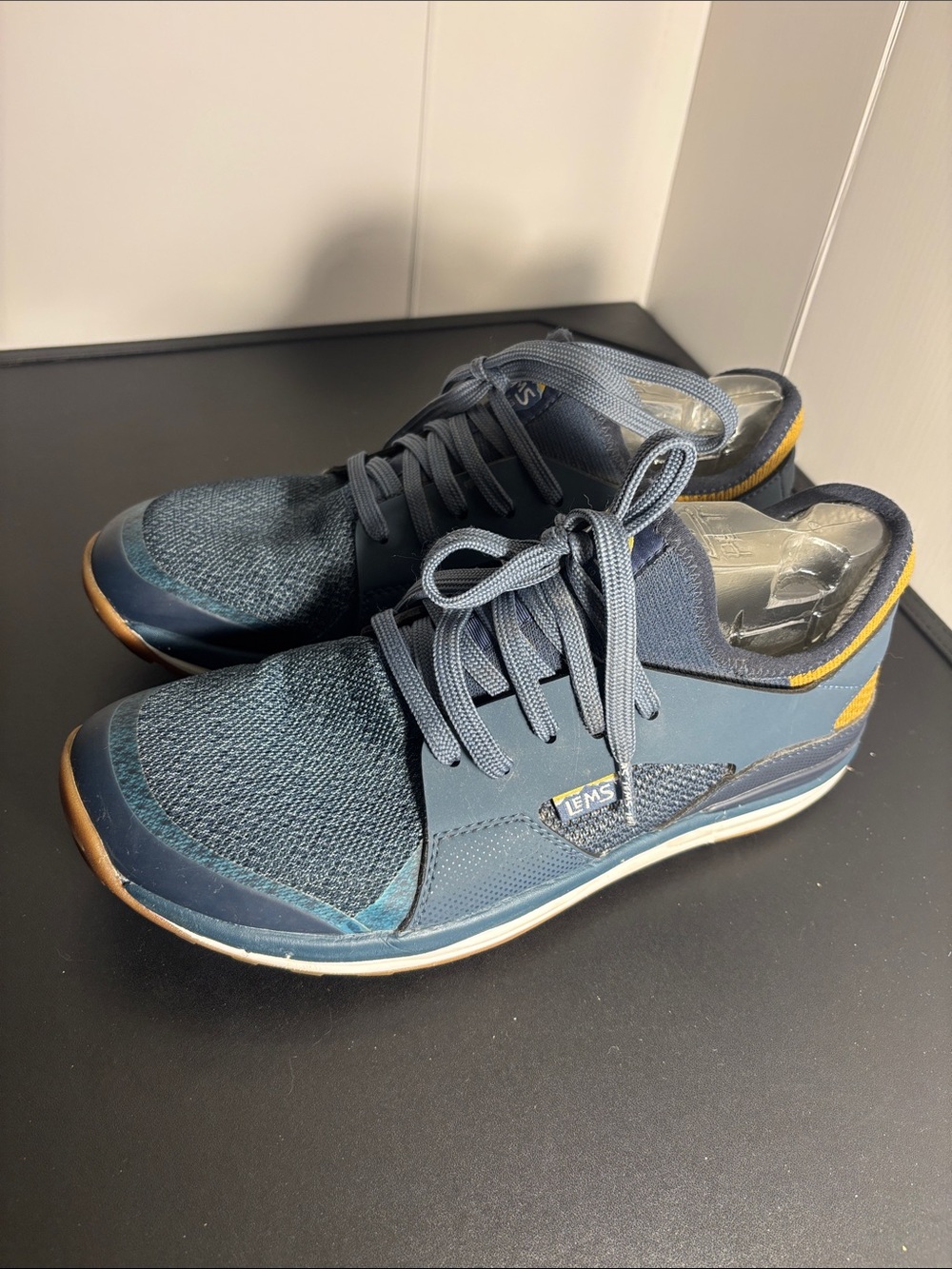 Lems Blue Knit Lace-Up Men's Sneaker